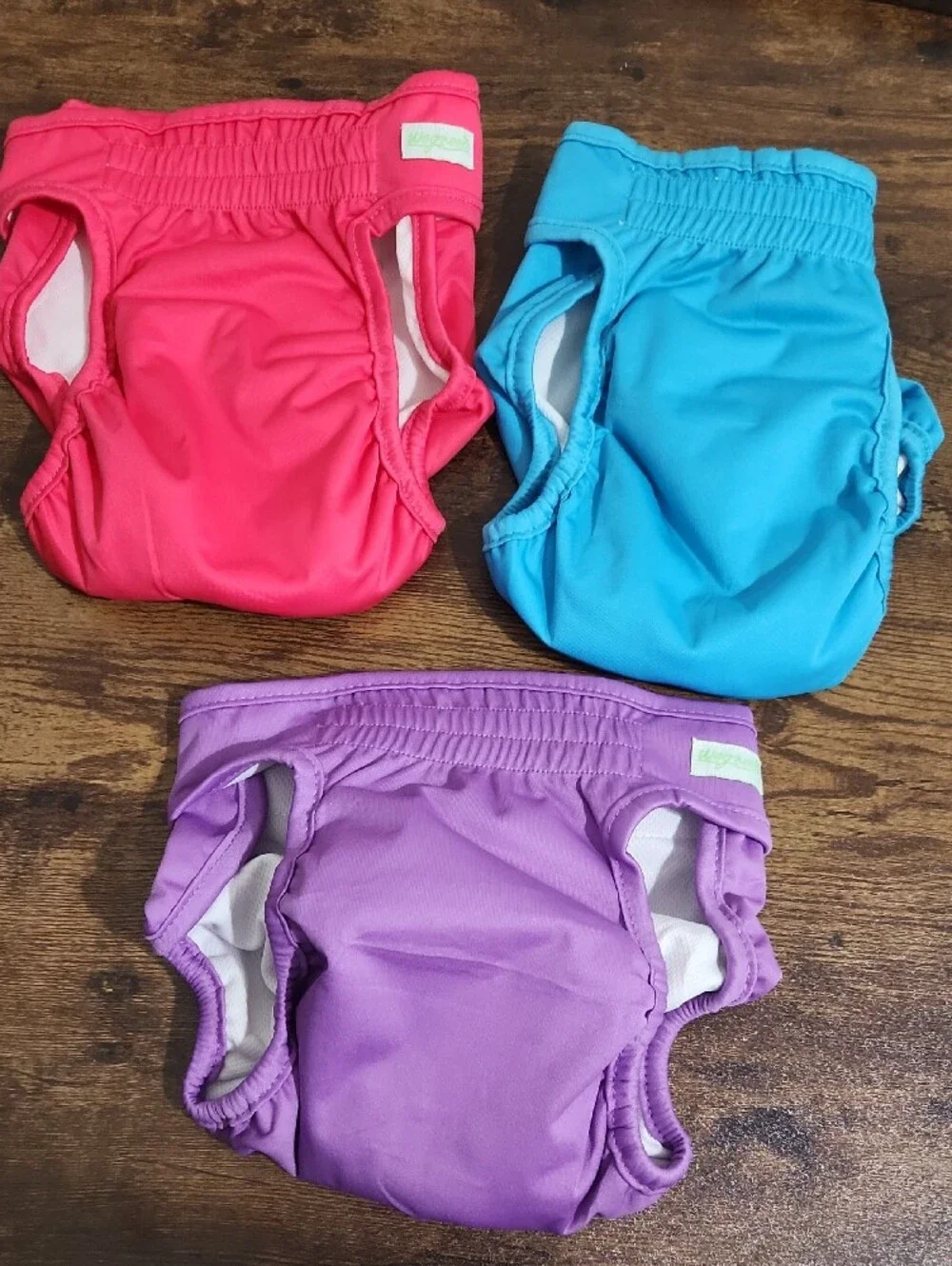 Adjustable Reusable Dog Swim Diaper - Pink, Blue & Purple